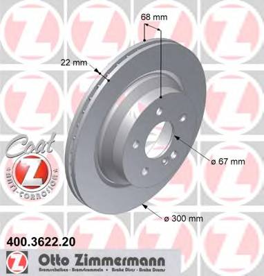 ZIMMERMANN 400.3622.20 Гальмівний диск