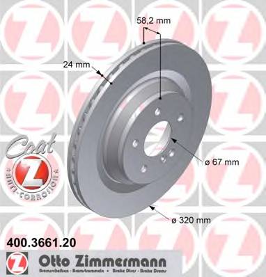ZIMMERMANN 400.3661.20 Тормозной диск
