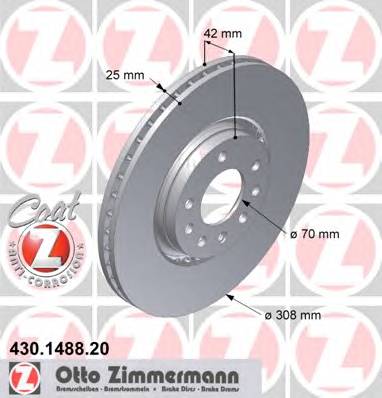ZIMMERMANN 430.1488.20 Тормозной диск