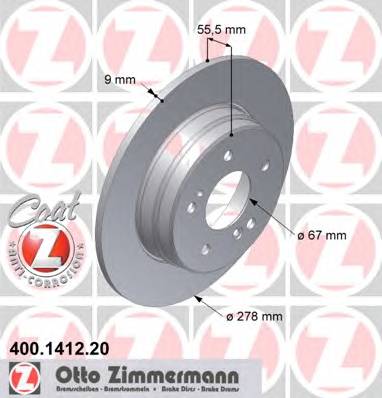 ZIMMERMANN 400.1412.20 Тормозной диск