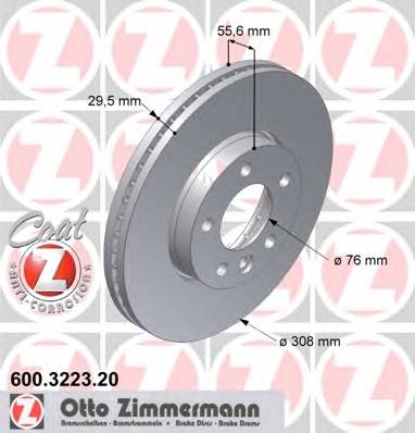 ZIMMERMANN 600.3223.20 Тормозной диск
