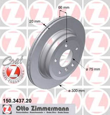 ZIMMERMANN 150.3437.20 Гальмівний диск