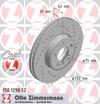 ZIMMERMANN 150.1298.52 Тормозной диск