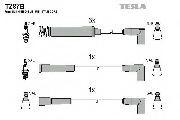 TESLA T287B Комплект проводов зажигания