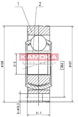 KAMOKA 8738 Шарнірний комплект, приводний