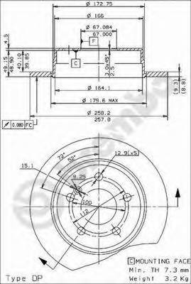 BREMBO 08.4738.21 Тормозной диск