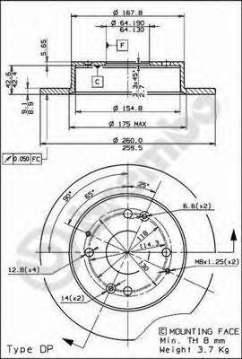 BREMBO 08.5803.21 Тормозной диск