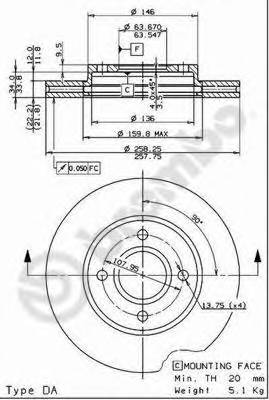 BREMBO 09.7806.14 Тормозной диск