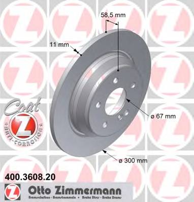 ZIMMERMANN 400.3608.20 Тормозной диск