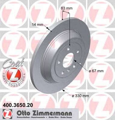 ZIMMERMANN 400.3650.20 Тормозной диск