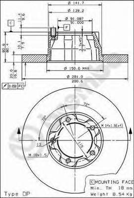 BREMBO 08.2982.10 Тормозной диск