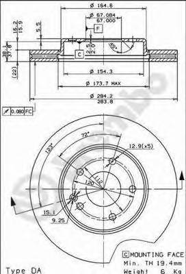 BREMBO 09.4869.41 Тормозной диск