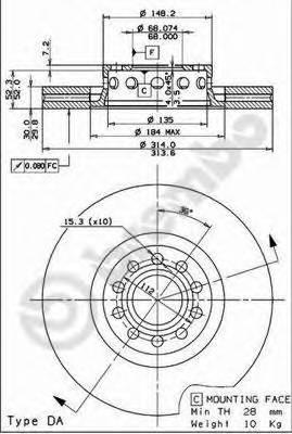 BREMBO 09.7728.11 Тормозной диск