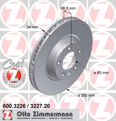 ZIMMERMANN 600.3227.20 Тормозной диск