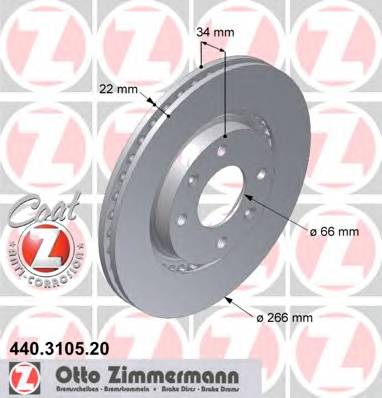 ZIMMERMANN 440.3105.20 Тормозной диск