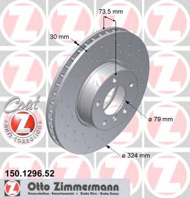 ZIMMERMANN 150.1296.52 Тормозной диск