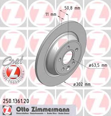 ZIMMERMANN 250.1361.20 Тормозной диск