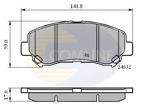 COMLINE CBP01577 Комплект гальмівних колодок,