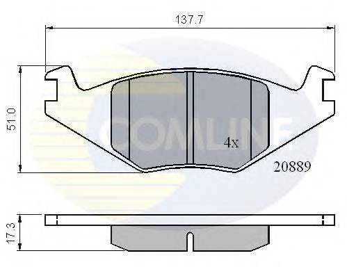 COMLINE CBP0136 Комплект гальмівних колодок,