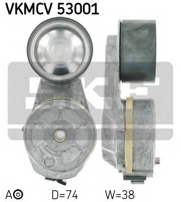 SKF VKMCV 53001 Натяжний ролик, полікліновий