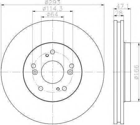 HELLA 8DD 355 115-941 Гальмівний диск