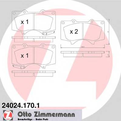 ZIMMERMANN 24024.170.1 Комплект гальмівних колодок,