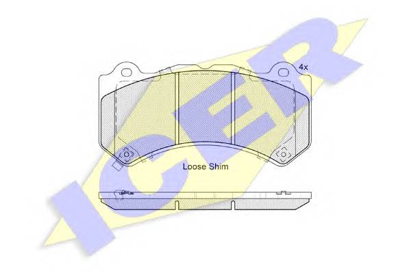 ICER 182164 Комплект гальмівних колодок,