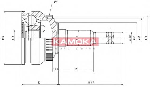 KAMOKA 6254 Шарнирный комплект, приводной