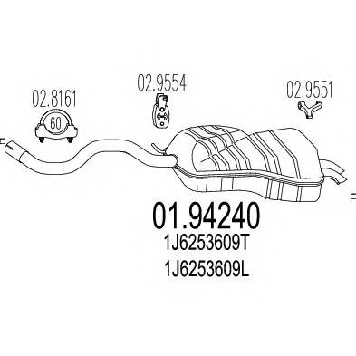MTS 01.94240 Глушник вихлопних газів