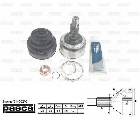 PASCAL G14052PC Шарнірний комплект, приводний
