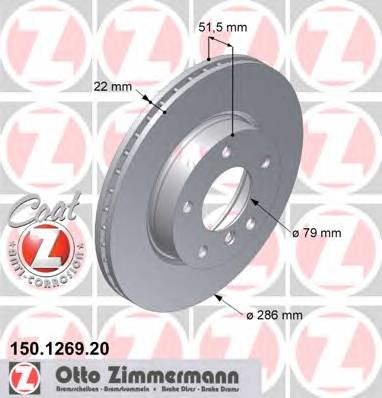 ZIMMERMANN 150.1269.20 Тормозной диск