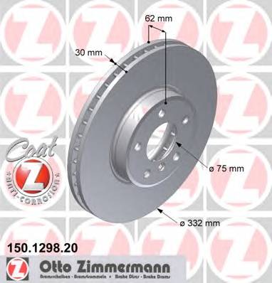 ZIMMERMANN 150.1298.20 Тормозной диск