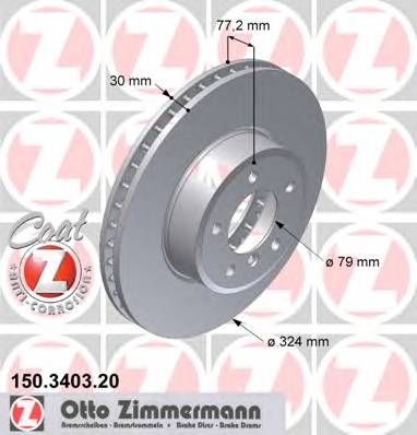 ZIMMERMANN 150.3403.20 Тормозной диск