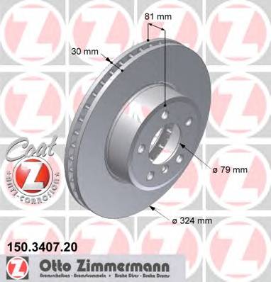 ZIMMERMANN 150.3407.20 Гальмівний диск