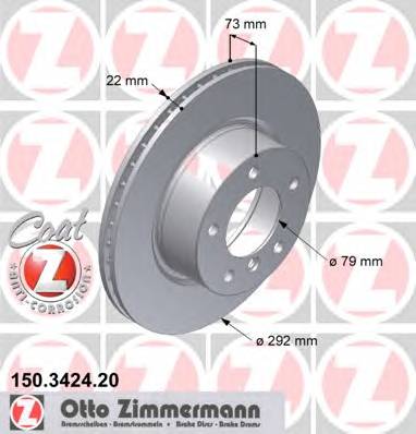 ZIMMERMANN 150.3424.20 Тормозной диск