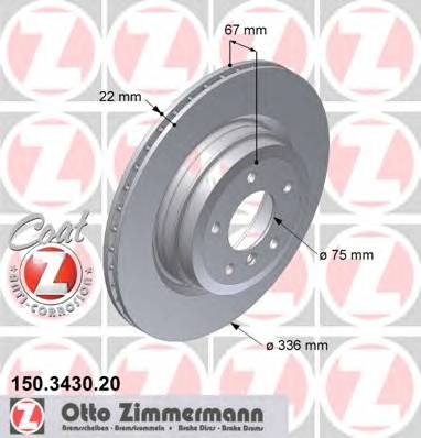 ZIMMERMANN 150.3430.20 Тормозной диск