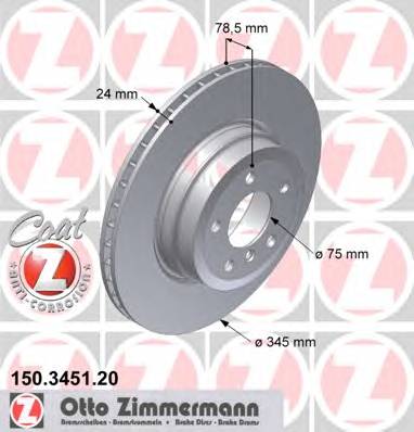 ZIMMERMANN 150.3451.20 Гальмівний диск