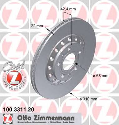 ZIMMERMANN 100.3311.20 Тормозной диск