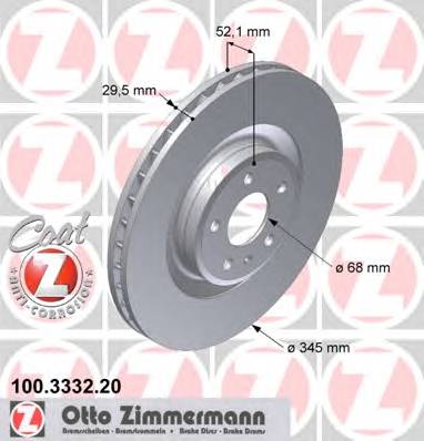 ZIMMERMANN 100.3332.20 Тормозной диск