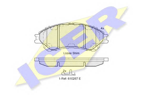ICER 182175 Комплект тормозных колодок,