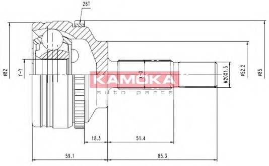 KAMOKA 7140 Шарнірний комплект, приводний