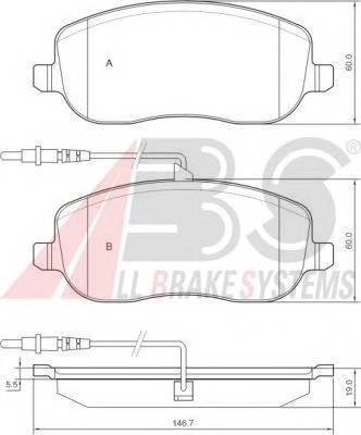 A.B.S. 37329 Комплект тормозных колодок,