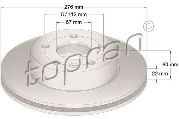 TOPRAN 400 857 Тормозной диск