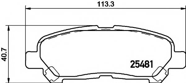 HELLA 8DB 355 020-131 Комплект гальмівних колодок,