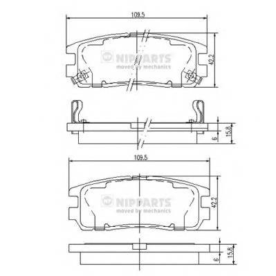 NIPPARTS J3619001 Комплект тормозных колодок,