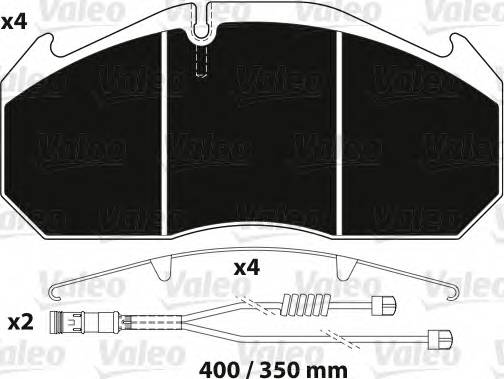 VALEO 882216 Комплект гальмівних колодок,