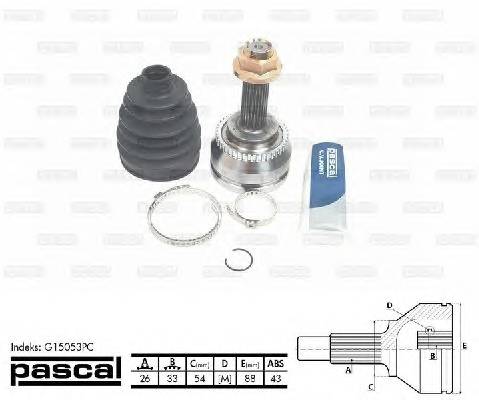 PASCAL G15053PC Шарнірний комплект, приводний