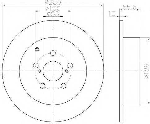 HELLA 8DD 355 111-671 Тормозной диск