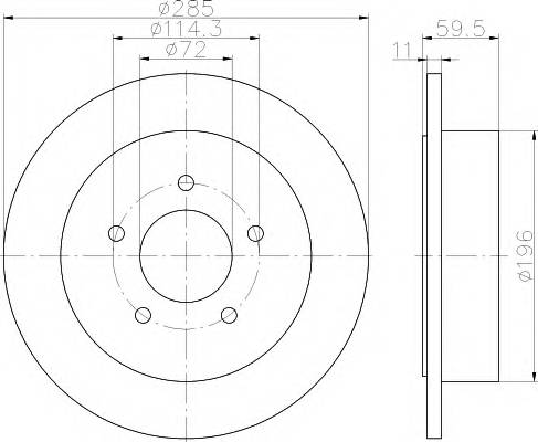 HELLA 8DD 355 114-801 Гальмівний диск