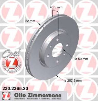 ZIMMERMANN 230.2365.20 Тормозной диск